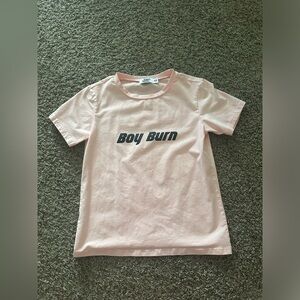 TIGER MIST pink boy burn shirt